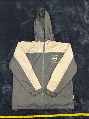 GOGO Olive Green and Beige Windbreaker Jacket